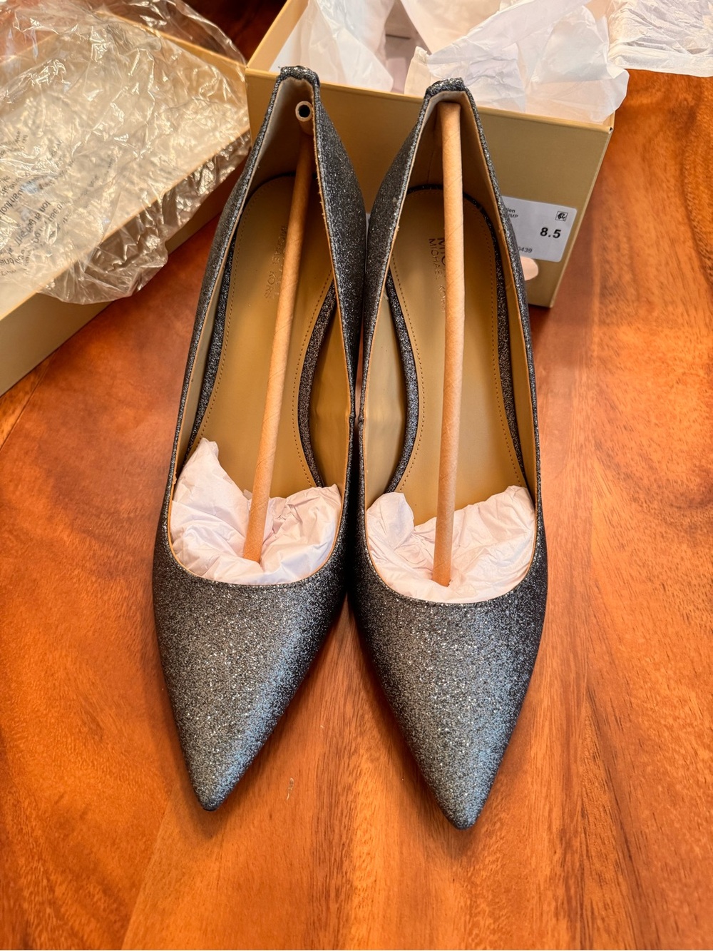 MICHAEL KORS - BRAND NEW NEVER WORN. Size 8.5. Apprx 3” heels.  Gunmetal.